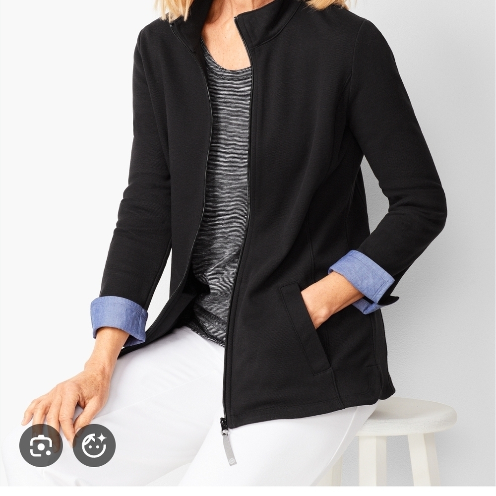 T By Talbots Black Full Zip Front Jacket - Picture 8 of 8